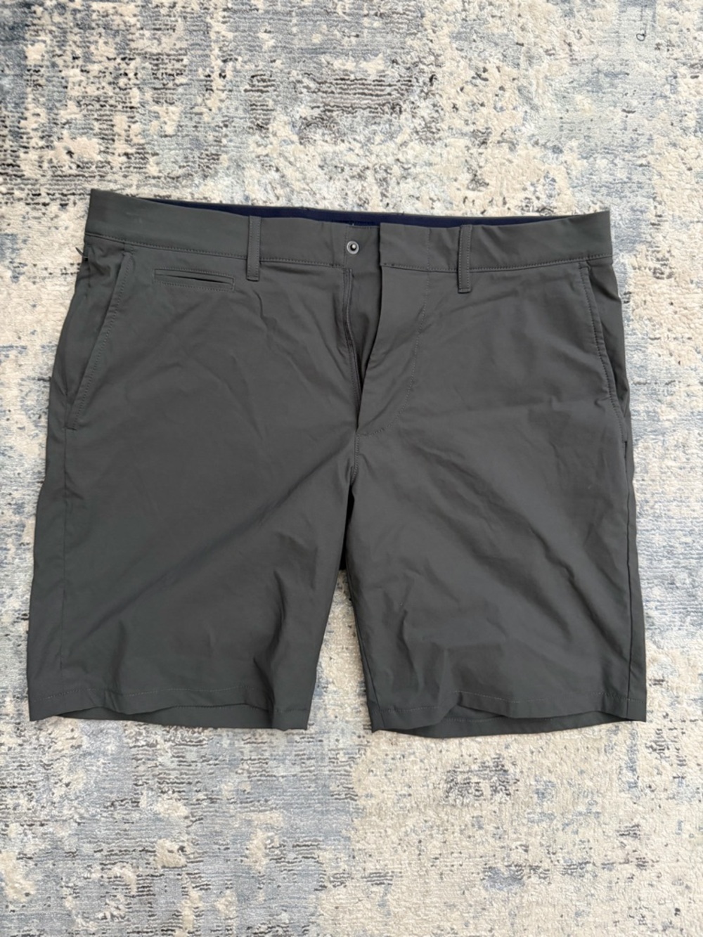 J. Crew Men's Flat Front Tech Shorts in Charcoal Gray